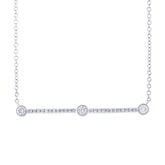 0.23ct 14k White Gold Diamond Bar Necklace